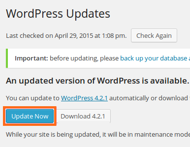 Update WordPress version