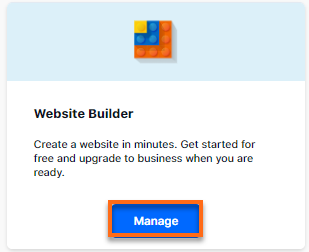HostGator Customer Portal Website Builder Card