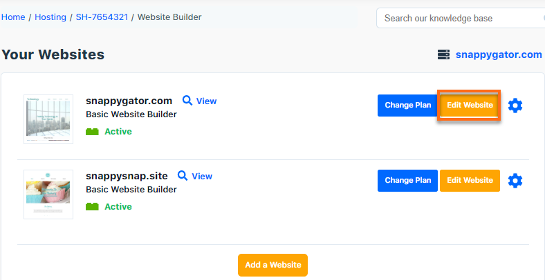 HostGator Edit Website