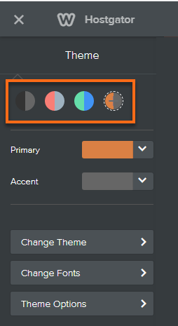Weebly Theme options