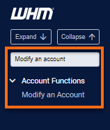 WHM - Modify an Account