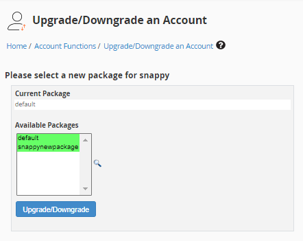 Select Package name