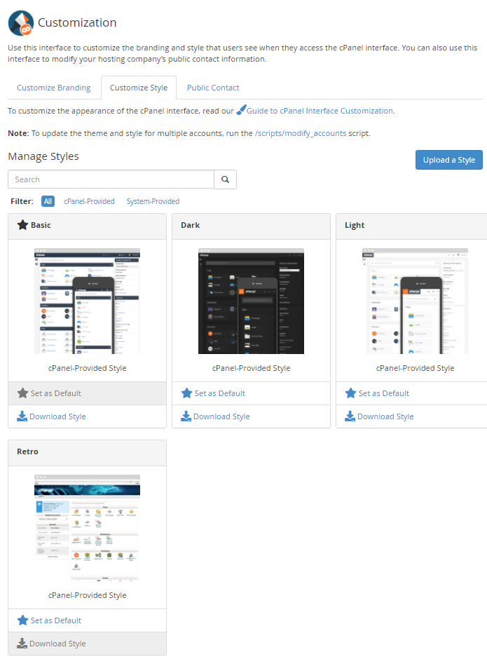 cpanel styles download