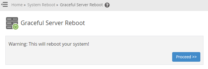 WHM Graceful Server Reboot