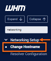 WHM - Networking Setup - Change Hostname