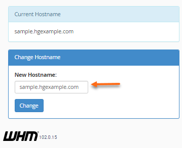 WHM - Change Hostname
