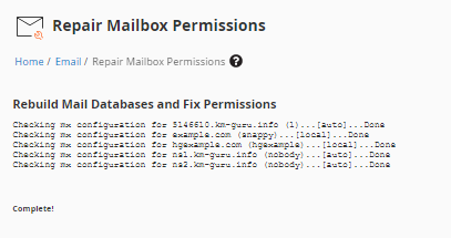 Repair Mailbox Permissions - Rebuild Mail Databases and Fix Permissions