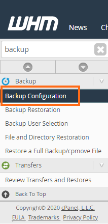 cpanel whm backup time