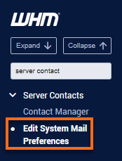 WHM - Edit System Mail Preferences