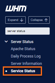 WHM - Server Status - Service Status
