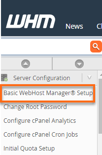 Basic WebHost Manager Link