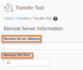 Remote Server information