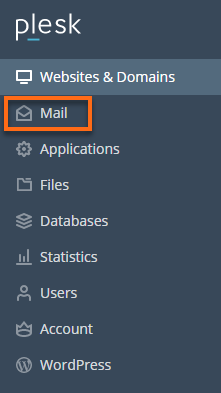 Windows Plesk Mail Menu