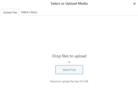 Upload files - Select from Media Library