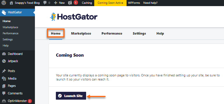 HostGator plugin - Launch Site