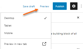 WordPress - Preview options