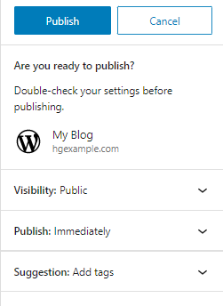 WordPress - Publish Setttings