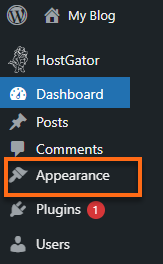 WordPress Appearance section