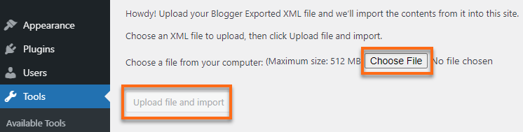 Import Blogger Backup