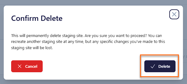 Confirm deletion