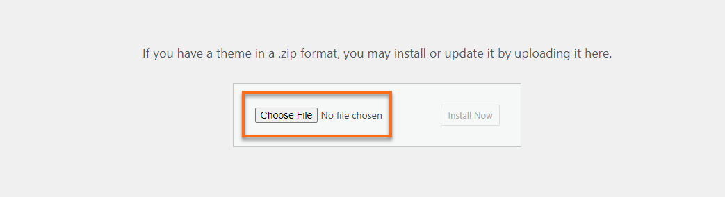WordPress Dashboard Choose File