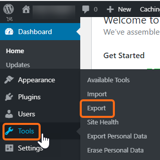 WordPress Tools tab