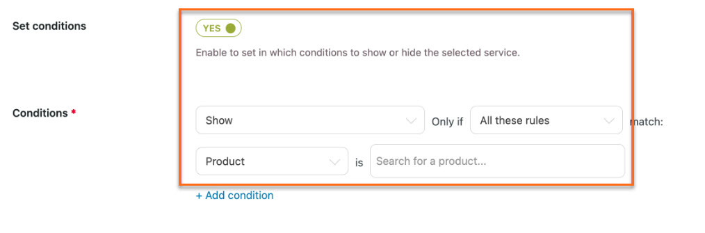 Set conditions